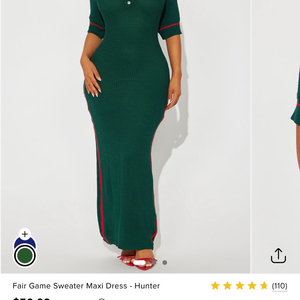 NEVER WORN Fashion Nova Hunter Green Maxi Dress